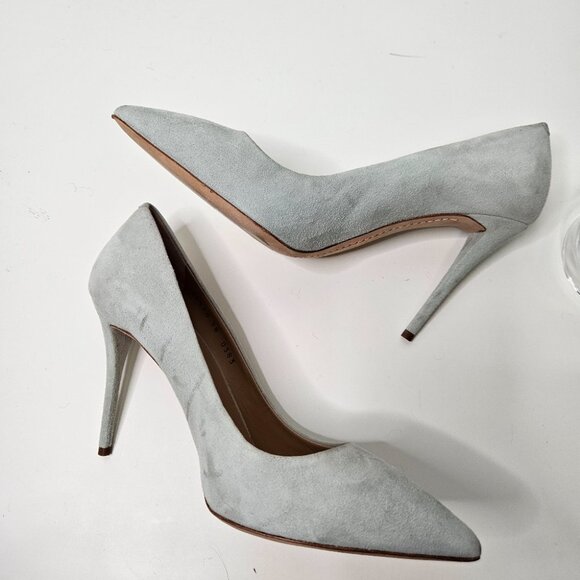 Giuseppe Zanotti Pointy Toe Suede Lucrezia Pumps Sz 7.5 US/ 38 EUR Mint Green - Picture 10 of 12
